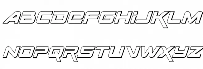 Space Ranger 3D Italic Schriftart Groß