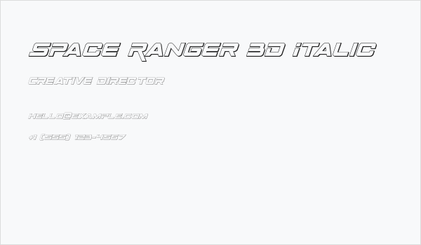 Space Ranger 3D Italic Business Card