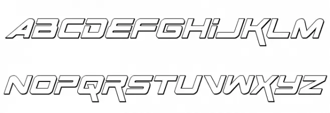 Space Ranger 3D Italic Font Litere mari