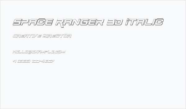 Space Ranger 3D Italic Business Card