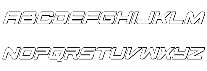 Space Ranger 3D Italic Font LOWERCASE