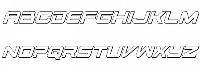 Space Ranger 3D Italic फ़ॉन्ट लोअरकेस