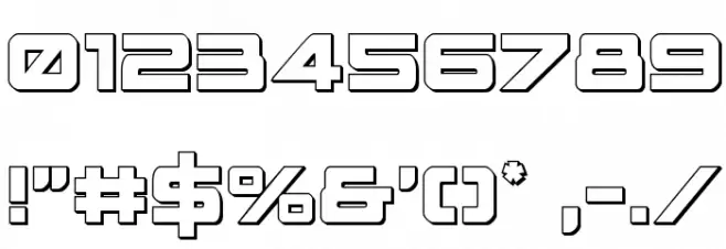 Space Ranger 3D Regular Font OTHER CHARS