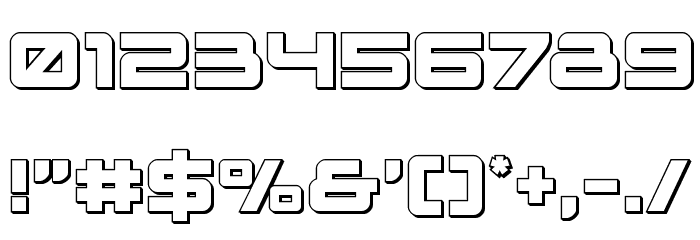 Space Ranger 3D Font OTHER CHARS