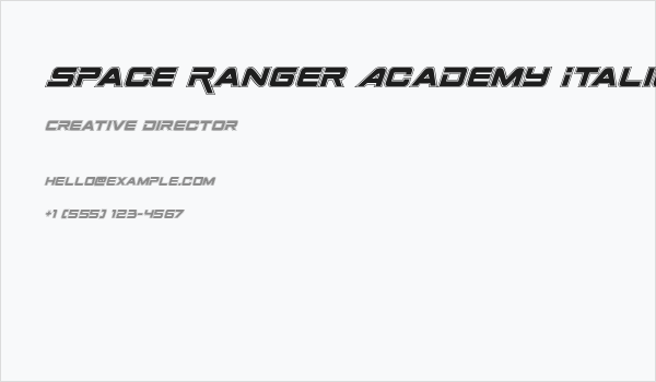 Space Ranger Academy Italic Business Card