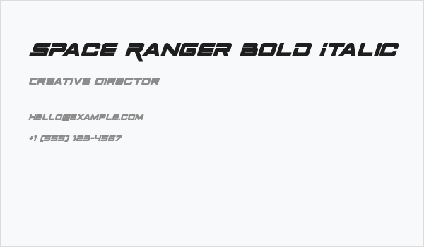 Space Ranger Bold Italic Business Card