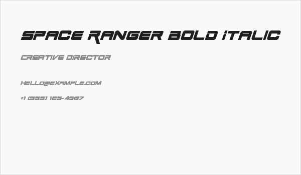 Space Ranger Bold Italic Business Card