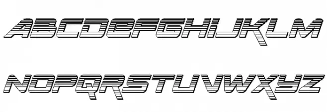 Space Ranger Chrome Italic 字体 大写