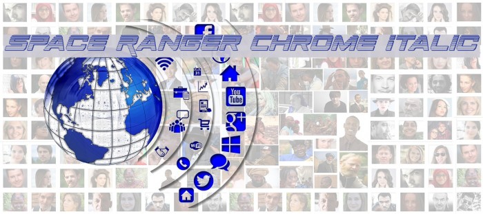 Space Ranger Chrome Italic Font examples