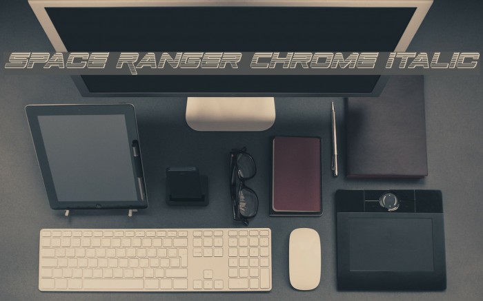 Space Ranger Chrome Italic Font examples