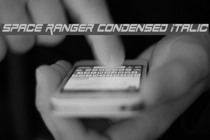 Space Ranger Condensed Italic Font examples