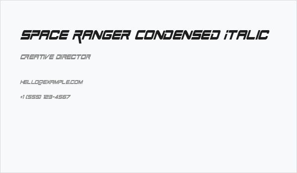 Space Ranger Condensed Italic Business Card