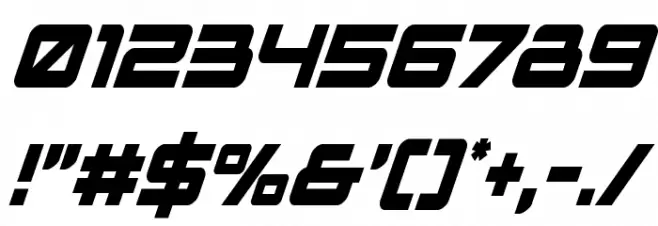 Space Ranger Condesned Italic Font OTHER CHARS