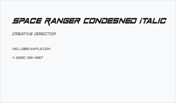 Space Ranger Condesned Italic Business Card