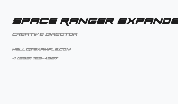 Space Ranger Expanded Italic Business Card