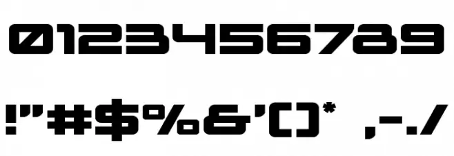 Space Ranger Expanded Font OTHER CHARS