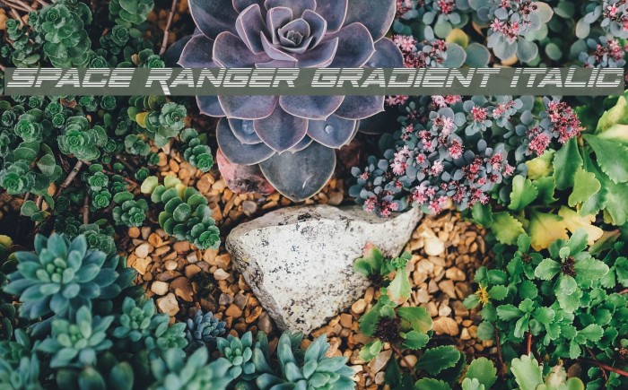Space Ranger Gradient Italic Font examples
