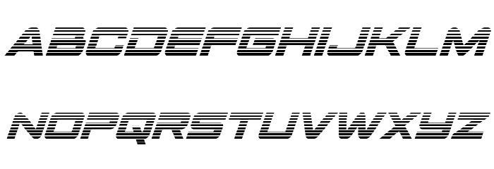 Space Ranger Gradient Italic Font LOWERCASE