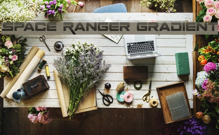 Space Ranger Gradient Font examples