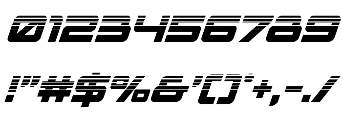Space Ranger Halftone Italic Font OTHER CHARS