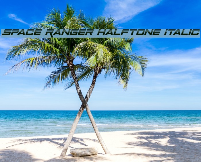 Space Ranger Halftone Italic Font examples