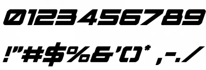 Space Ranger Italic Font OTHER CHARS