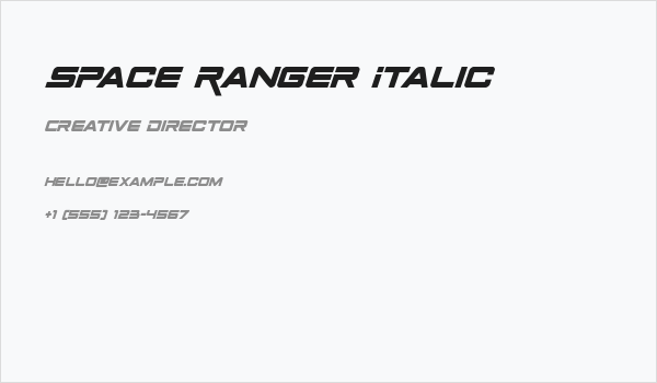 Space Ranger Italic Business Card