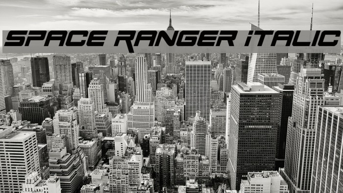 Space Ranger Italic Font examples