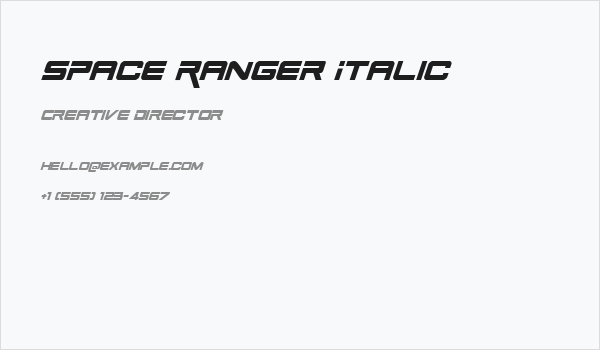 Space Ranger Italic Business Card