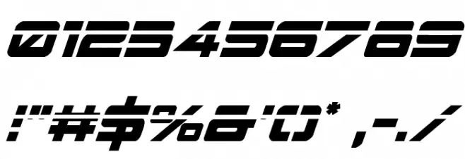 Space Ranger Laser Italic Font OTHER CHARS