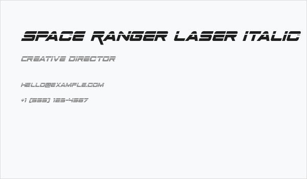 Space Ranger Laser Italic Business Card