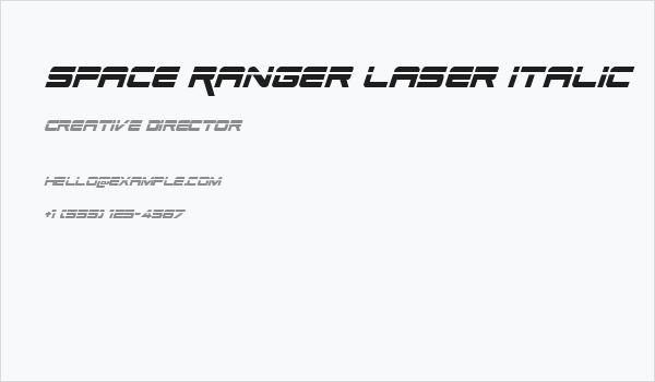 Space Ranger Laser Italic Business Card