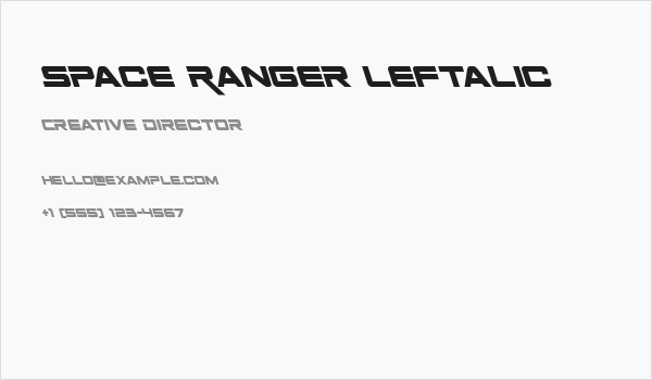 Space Ranger Leftalic Business Card