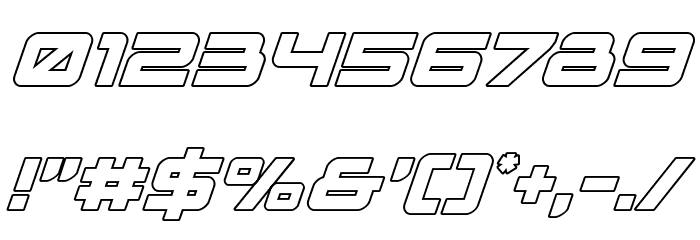 Space Ranger Outline Italic Font OTHER CHARS