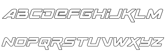 Space Ranger Outline Italic フォント 大文字