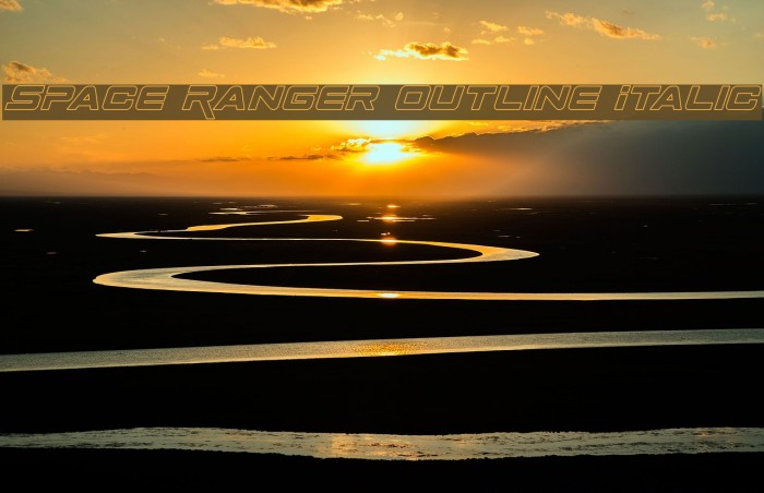 Space Ranger Outline Italic Font examples
