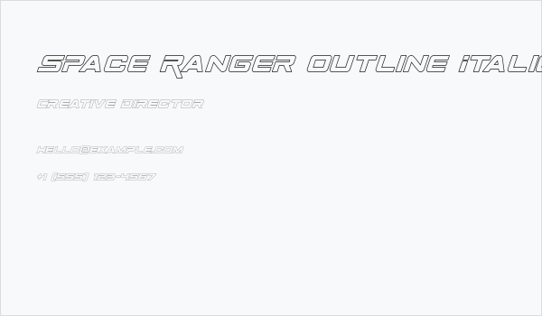 Space Ranger Outline Italic Business Card