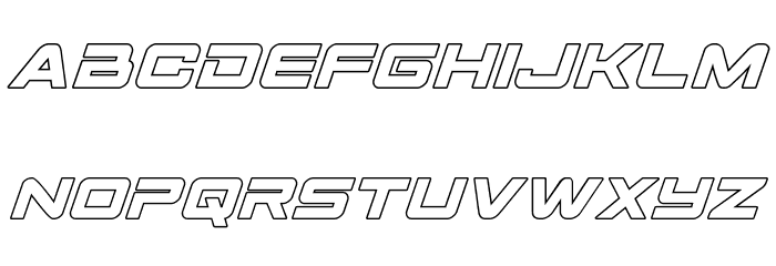 Space Ranger Outline Italic Font LOWERCASE