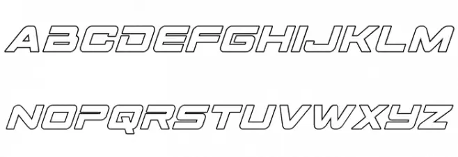 Space Ranger Outline Italic फ़ॉन्ट लोअरकेस
