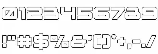 Space Ranger Outline Font OTHER CHARS