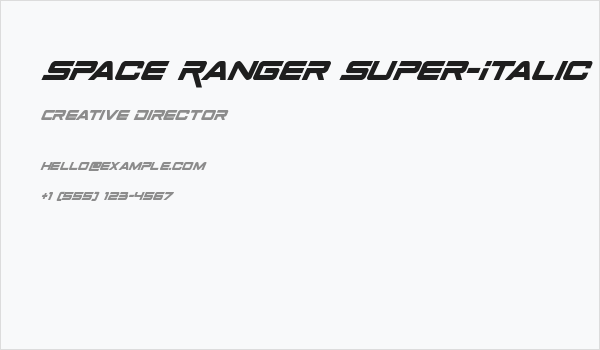 Space Ranger Super-Italic Business Card