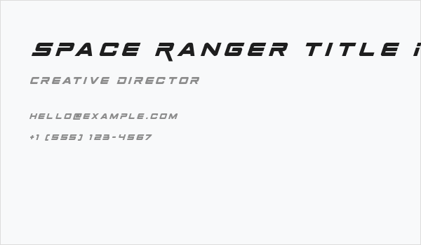 Space Ranger Title Italic Business Card