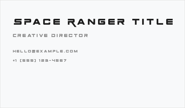Space Ranger Title Business Card