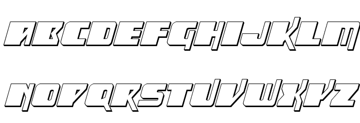 Space Runner 3D Italic फ़ॉन्ट अपरकेस