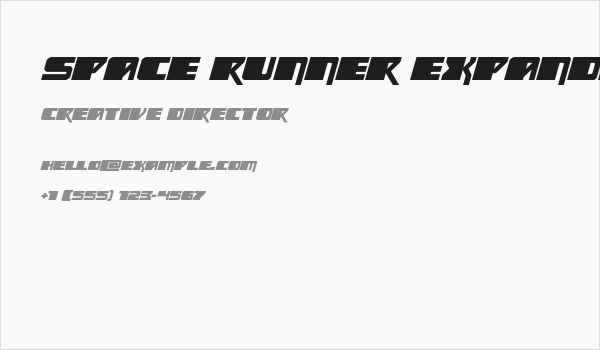 Space Runner Expanded Italic Business Card