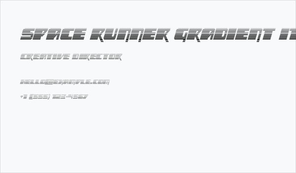 Space Runner Gradient Italic Business Card