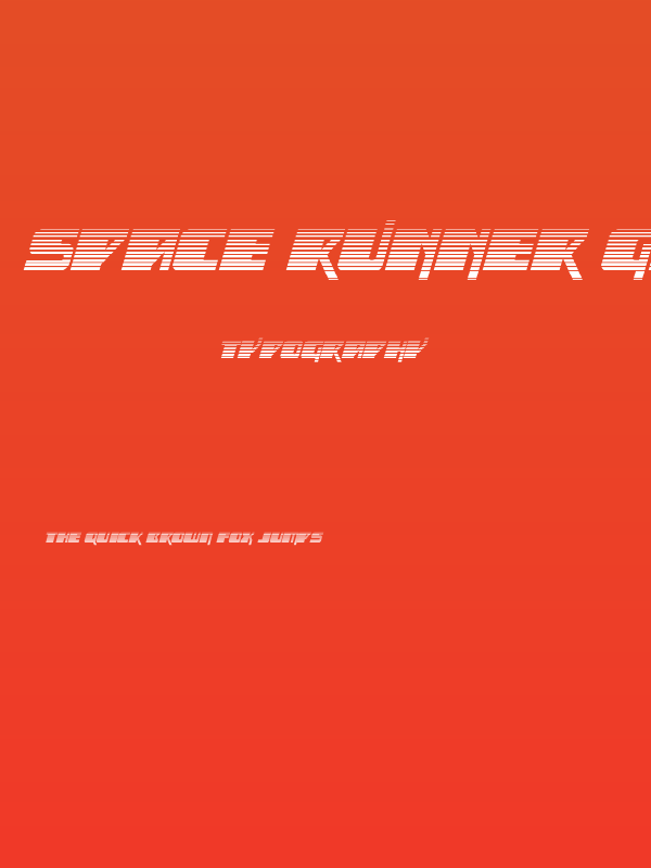Space Runner Gradient Italic Poster