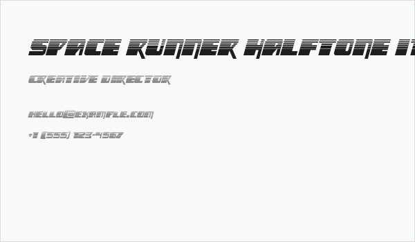 Space Runner Halftone Italic Business Card