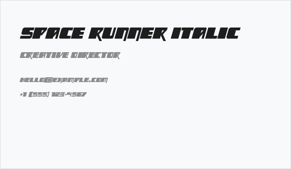 Space Runner Italic Business Card