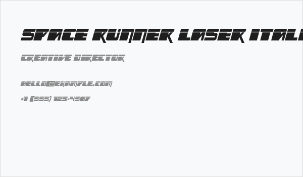Space Runner Laser Italic Business Card
